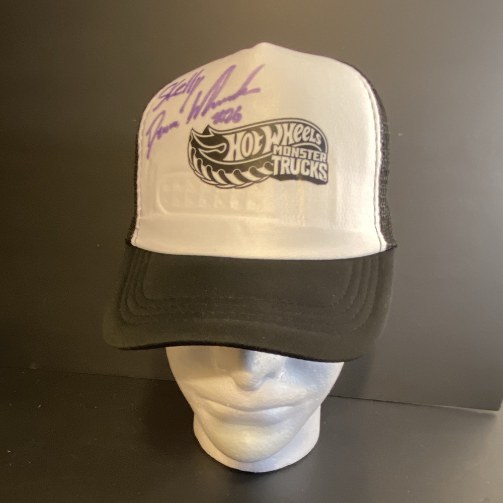 Hotwheels Monster Trucks Mesh Trucker Cap Signed By Devan Wheeler Skelesaurus